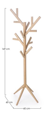 Cuier Daiki Tree, Bizzotto, 60x60x169 cm, lemn de stejar