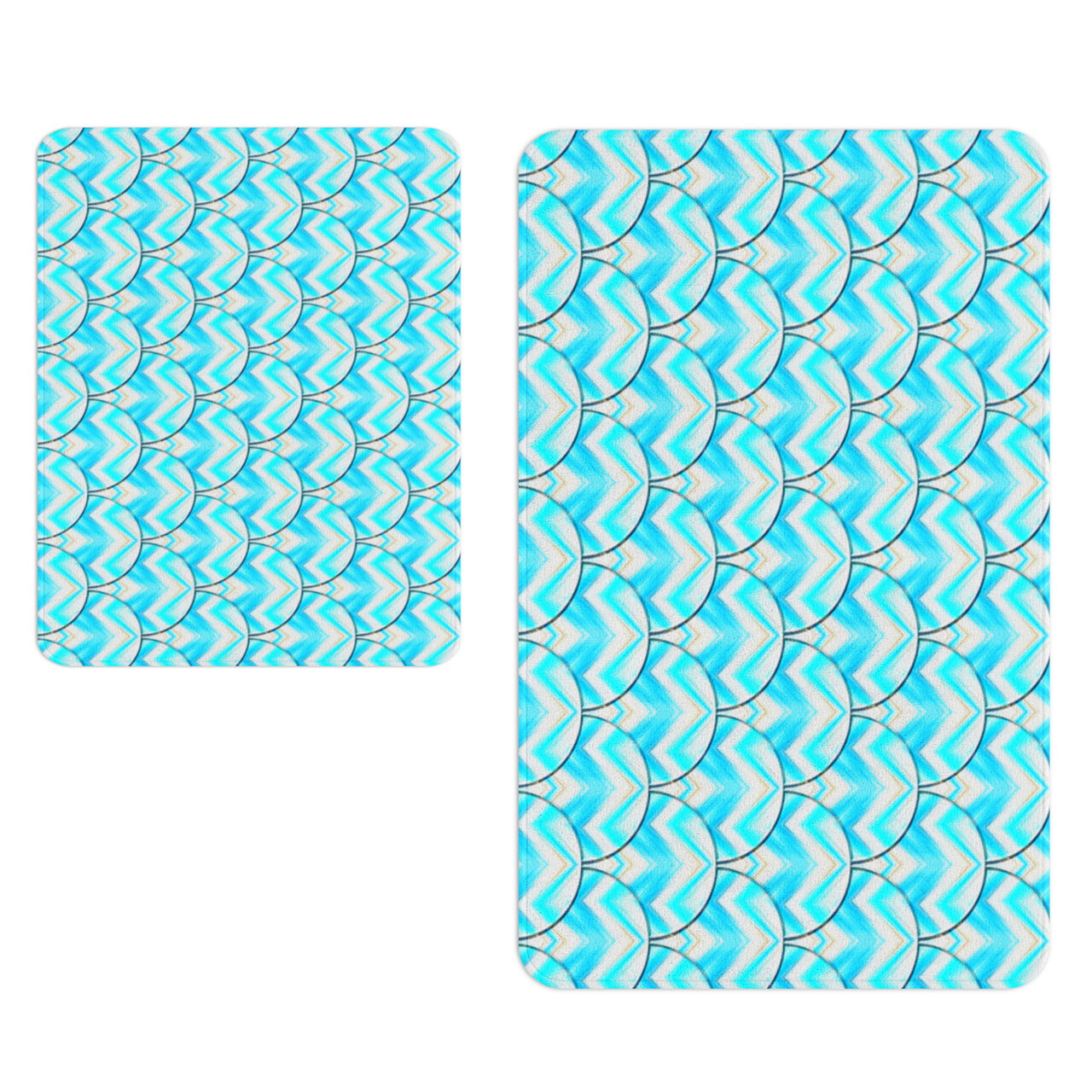 Set 2 covorase de baie, Oyo Concept, 094SET, 50x70 cm / 70x100 cm, poliester, multicolor