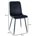 Scaun Alan Velvet, Signal, 45x39x91 cm, catifea/otel, negru