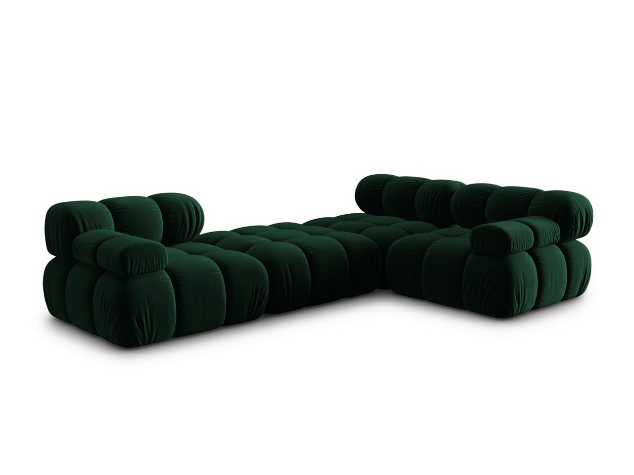 Canapea modulara 4 locuri, Bellis, Micadoni Home, BL, 282x188x63 cm, catifea, verde bottle - 1 | YEO