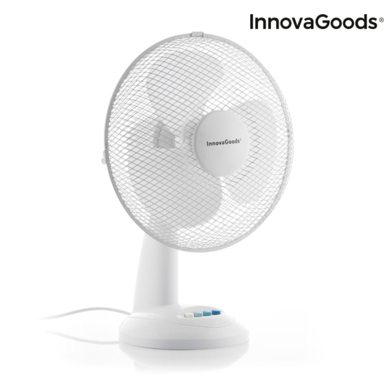 Ventilator de birou InnovaGoods Ø 30 cm, 35W, alb