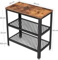 Masuta de cafea cu 2 rafturi Vasagle, 60 x 30 x 60 cm, PAL/otel, maro rustic