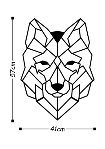 Decoratiune de perete, Wolf2, Metal, Dimensiune: 41 x 57 cm, Negru