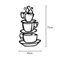 Decoratiune de perete, Coffee, Metal, Dimensiune: 40 x 75 cm, Negru