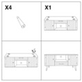 Comoda TV, Matera, Mauro Ferretti, 117 x 40 x 60 cm, lemn frasin/lemn pin/MDF/fier, alb/maro