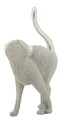 Statueta / figurina decorativa Cat Sparky, Mauro Ferretti, 17.5x9x26 cm, polirasina, argintiu