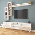 Comoda TV cu 3 rafturi de perete M16 - 261, Wren, 180 x 35 x 48.6 cm/90 cm/133 cm, white