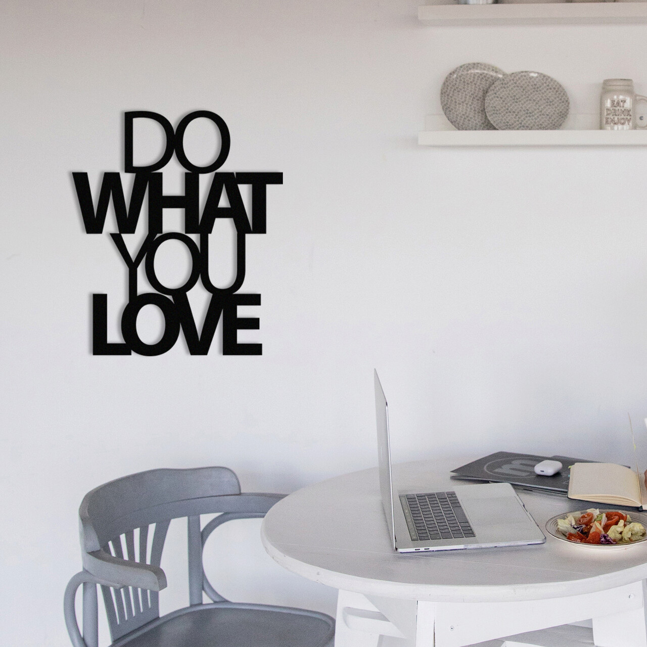 Decoratiune de perete, Do What You Love Metal Wall Decor, metal, 47 x 55 cm, negru - 1 | YEO