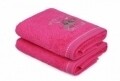 Set 2 prosoape de maini Happy, Beverly Hills Polo Club, 50 x 90 cm, 100% bumbac, Fuchsia 201, roz