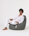 Fotoliu puf, Bean Bag, Ferndale Drop L, 80 x 80 cm, poliester impermeabil, gri fumuriu