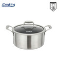 Oala cu capac 5 L, Titanium, Cooking by Heinner, 24x12 cm, inox/sticla, argintiu