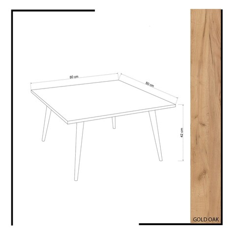 Masuta de cafea, Mod Design, Leyman, 80x42x80 cm, Stejar