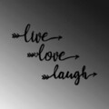 Decoratiune de perete, Live Love Laugh, Metal, 93 x 66 cm, Negru