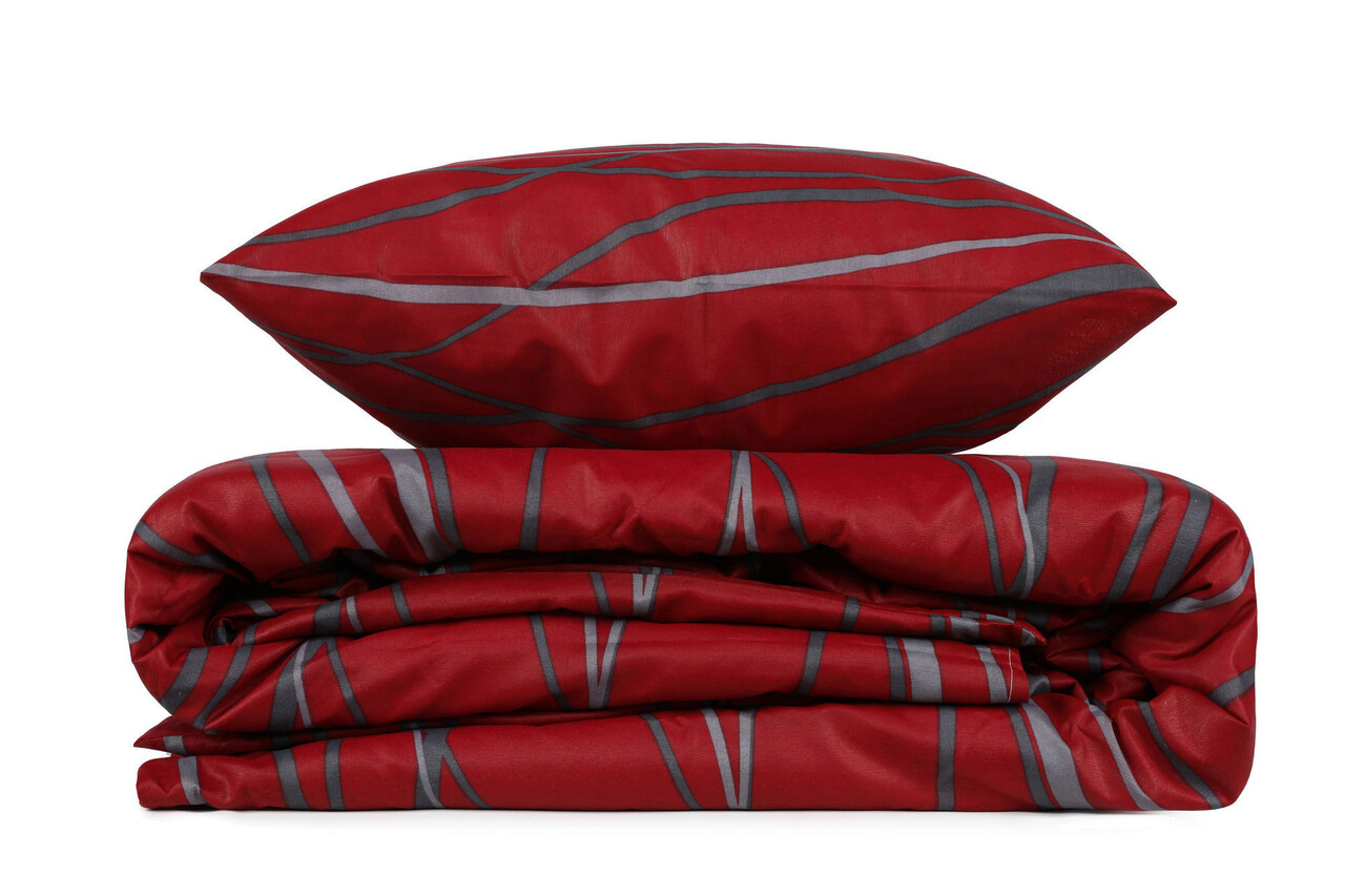 Lenjerie de pat pentru o persoana, Verda - Claret Red, Eponj Home, 65% bumbac/35% poliester - 2 | YEO