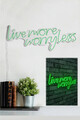 Decoratiune luminoasa LED, Live More Worry Less, Benzi flexibile de neon, DC 12 V, Verde