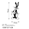 Decoratiune de perete, Bugs Bunny 1, Metal, Dimensiune: 33 x 70 cm, Negru