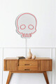 Decoratiune luminoasa LED, Skull, Benzi flexibile de neon, DC 12 V, Roz