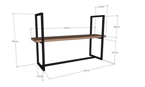 Raft de perete, Asse Home, Able, 79x50x19 cm, Maro