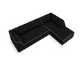 Coltar dreapta 4 locuri, Ruby, Micadoni Home, BL, 273x180x69 cm, tesatura chenille, negru/bej