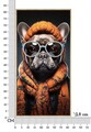 Tablou decorativ Bully-A, Mauro Ferretti, 42.5x82.5 cm, metal/lemn de brad/canvas, multicolor