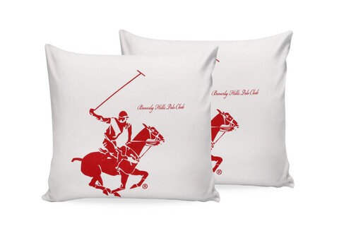 Set 2 fete de perna, 60x60 cm, 100% bumbac ranforce, Beverly Hills Polo Club, BHPC 004, rosu