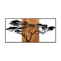 Decoratiune de perete, Acacia Tree, 50% lemn/50% metal, Dimensiune: 147 x 3 x 70 cm, Nuc negru