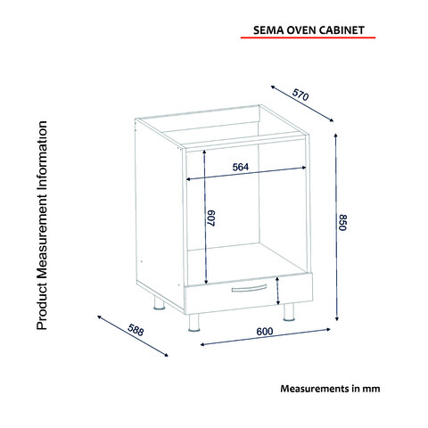 Dulap pentru bucatarie, Furny Home, Sema, 60x85x57 cm, Alb