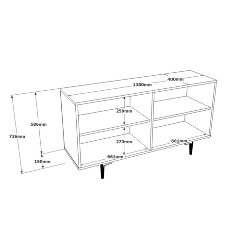 Set mobilier living, Locelso, MS6-GA, Pin Atlantic / Antracit