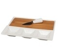 Platou pentru aperitive si cutit Creaciones Meng, 26x22 cm, portelan/bambus