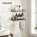 Set 2 rafturi de perete Industrial, Vasagle, 40x15.5x9 cm, PAL/otel, maro rustic