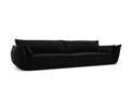 Canapea 4 locuri, Kaelle, Micadoni Home, BL, 248x110x85 cm, catifea, negru