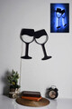 Decoratiune luminoasa LED, Wine Glasses, MDF, 60 LED-uri, Albastru