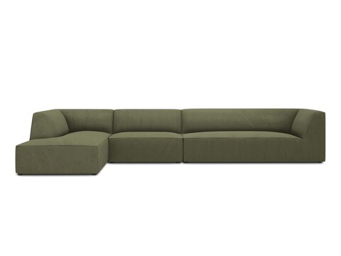 Coltar stanga 5 locuri, Ruby, Micadoni Home, BL, 366x180x69 cm, velur, verde