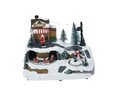 Decoratiune cu functie de miscare si lumini Winter Scene Snowman w child v1, 23.5x16x17 cm, cu baterii