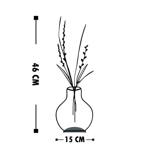 Decoratiune, Flowerpot, 15x46 cm, Metal, Negru