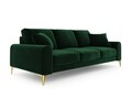 Canapea, Madara, Mazzini Sofas, 4 locuri, gold legs, 237x102x90 cm, catifea, verde bottle