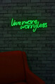 Decoratiune luminoasa LED, Live More Worry Less, Benzi flexibile de neon, DC 12 V, Verde