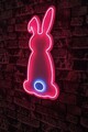 Decoratiune luminoasa LED, Rabbit,  Benzi flexibile de neon, DC 12 V, Roz / Albastru