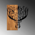 Decoratiune de perete, Deer 1, 50% lemn/50% metal, Dimensiune: 49 x 58 cm, Nuc / Negru