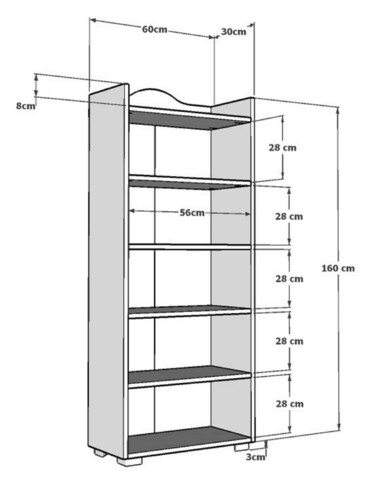 Corp biblioteca, Olivia, Wise, 60x160x30 cm, PAL, Antracit