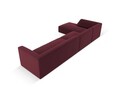 Coltar stanga 5 locuri, Ruby, Micadoni Home, BL, 366x180x69 cm, piele ecologica, bordo