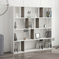 Corp biblioteca, Colman, Hodbi, 145.2x25x145 cm, Alb / Wenge