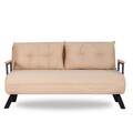 Canapea extensibilă cu 2 locuri, Futon, 859FTN1275, Metal , Crem