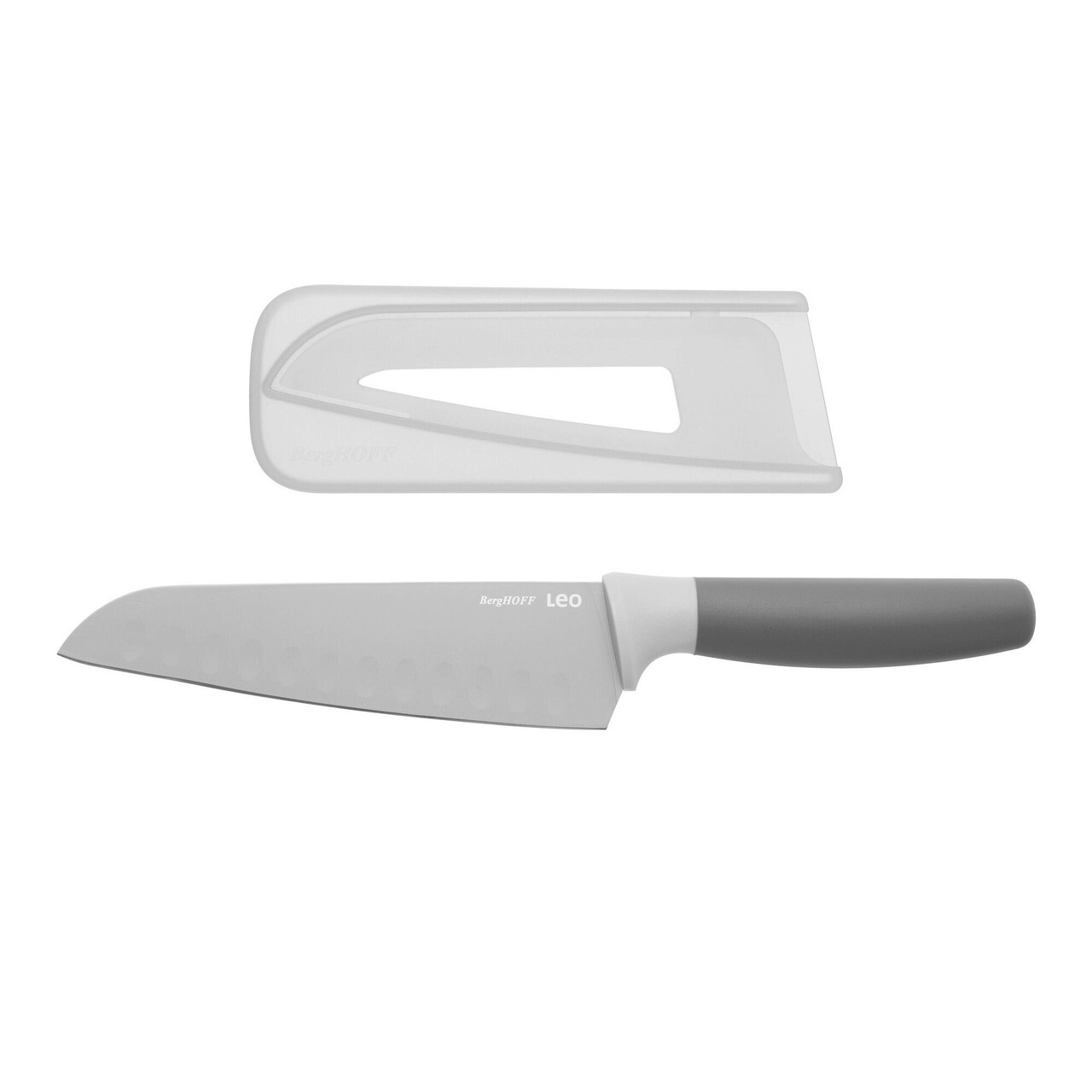 Cutit Santoku BergHOFF, Leo, 17 cm, inox, gri