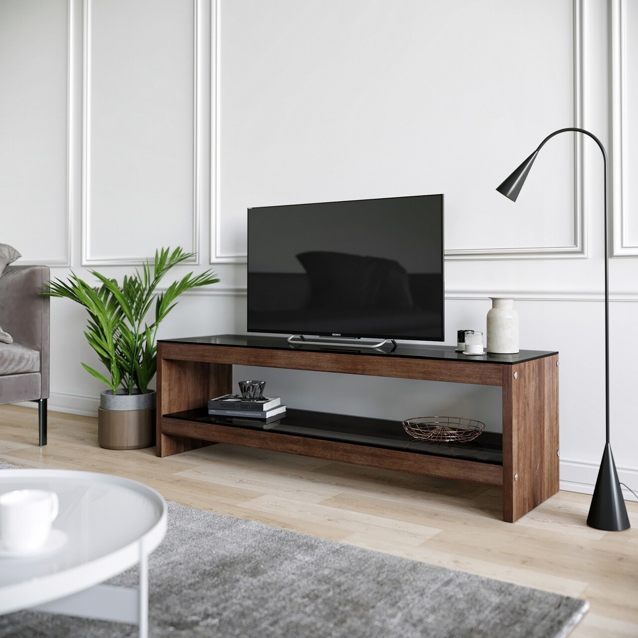 Comoda TV Neostill TV301, 140 x 40 x 45 cm, walnut