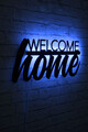 Decoratiune luminoasa LED, Welcome Home, MDF, 60 LED-uri, Albastru