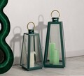 Set 2 felinare Grent, Mauro Ferretti, 25x25x57 cm, fier/sticla, verde/auriu