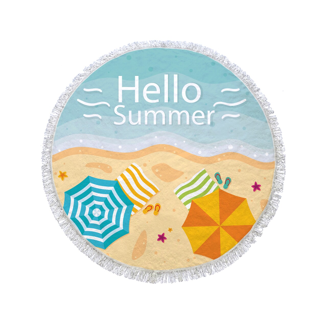 Prosop de plaja Hello Summer, Oyo Concept, Ø150 cm, policoton, multicolor