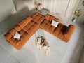 Modul canapea stanga 1 loc, Bellis, Micadoni Home, BL, 94x94x63 cm, catifea, caramiziu