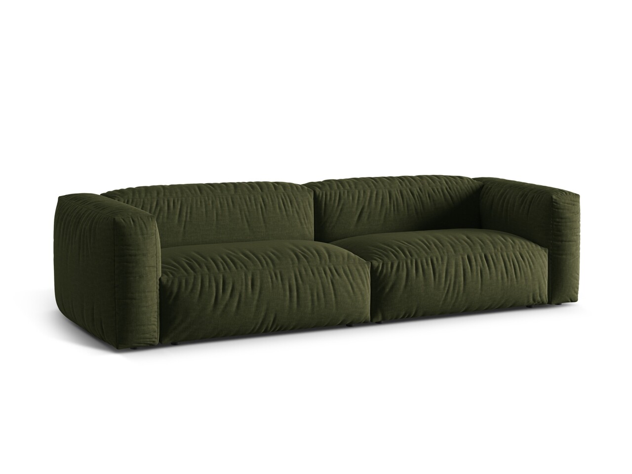 Canapea modulara 4 locuri, Martina-169, Micadoni Home, 320x106x75 cm, tesatura structurata catifelata, verde - 1 | YEO